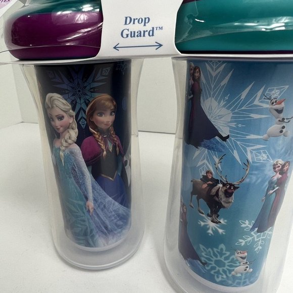 Disney Frozen Insulated Sippy Cups 9oz BPA Free Leak Proof Drop Guard Set Of 2 - Picture 4 of 12